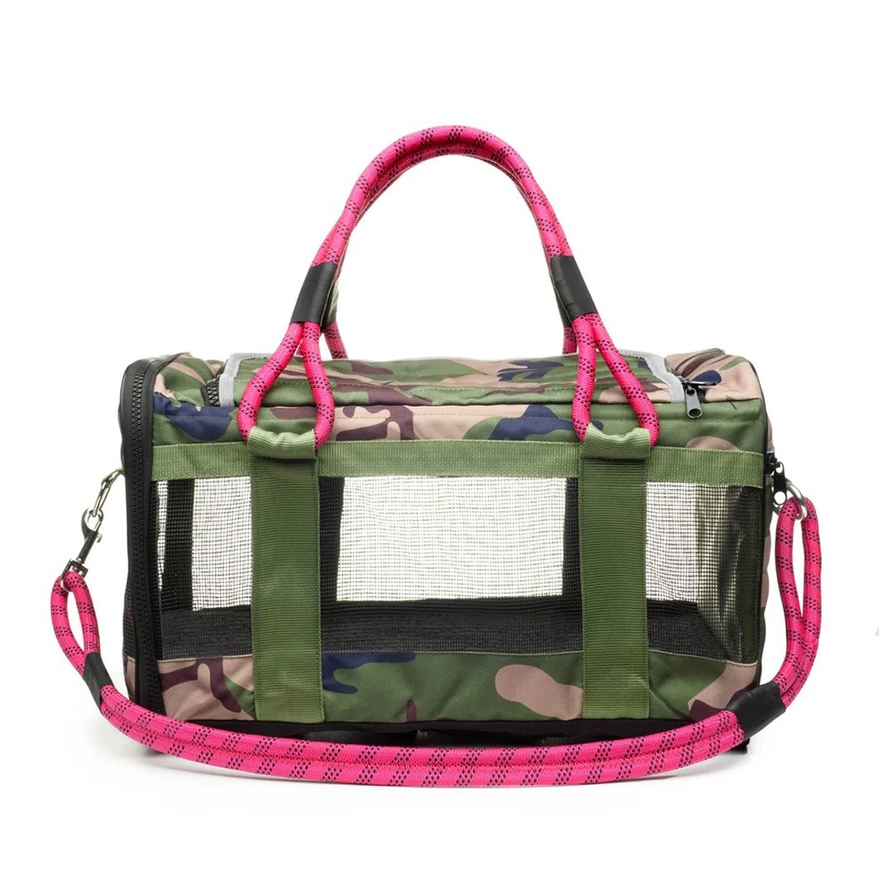 Roverlund Dog Carrier - Camo & Magenta - large - up to 25 lbs - used 2 times
